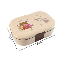 Cute Teddy Printed Kids Lunch Box (500ml  1 Pc)