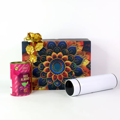 Rose Almonds Gift Set - Golden Rose & Bottle (3-Piece)