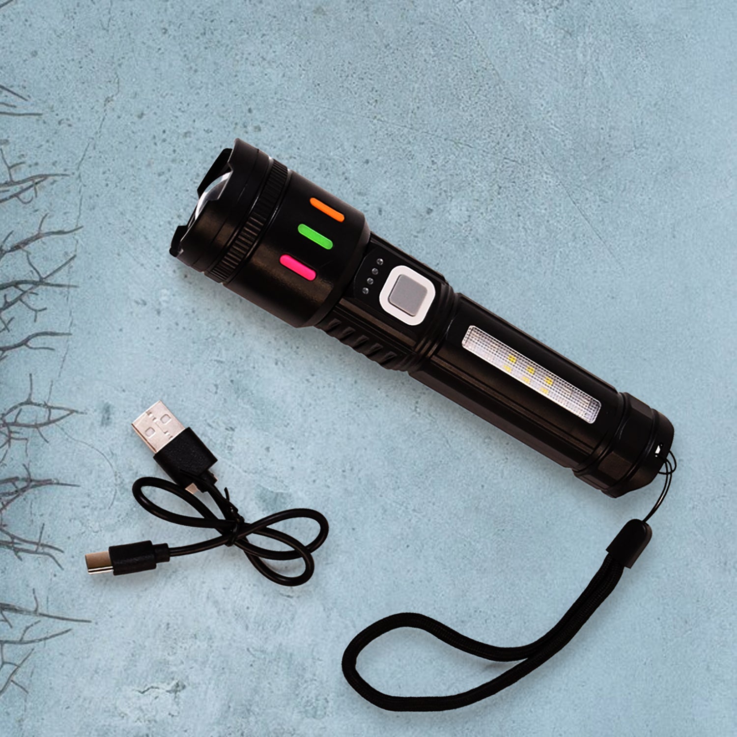 Led Torch High Lumens Fast Charging Flashlight  Torch With Far  Near Zoom (1 Pc) - LootFaat