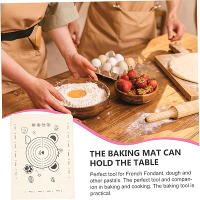 3 In 1 Low Silicone Baking Mat With Wooden Belan  Cake Scraper (3 Pcs Set  7050 Cm) - second image