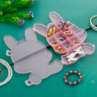 Transparent Cartoon Bear Clear Plastic Storage Box Jewelry Box Jewelry Organizer Holder Cabinets For Small Objects (1 Pc) - LootFaat