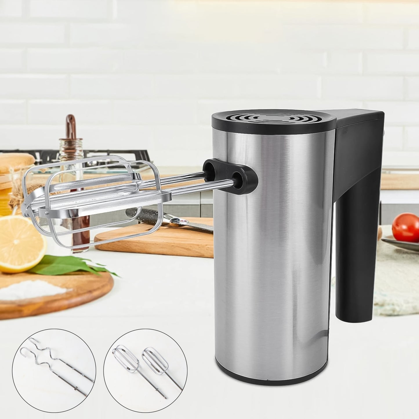 Orbit 450W Electric Hand Mixer with 5 Speeds, Turbo & Stainless Steel Attachments