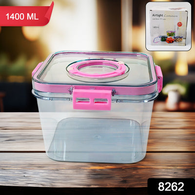 Clear Plastic Food Storage Container with Lid - 1400ml