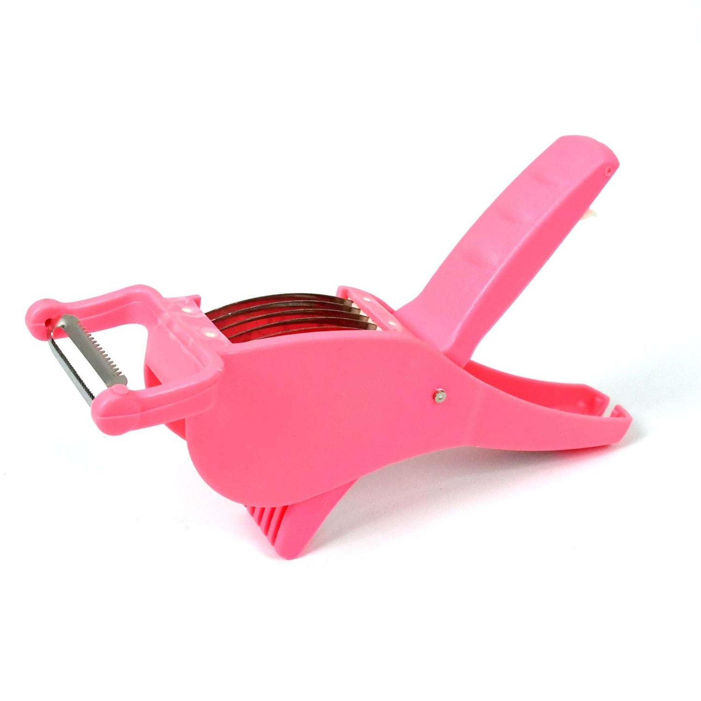 Plastic 2 In 1 Vegetable  Fruit Multi Cutter 5 Blade Vegetable Cutter With Peeler (1 Pc  Multicolor) - LootFaat