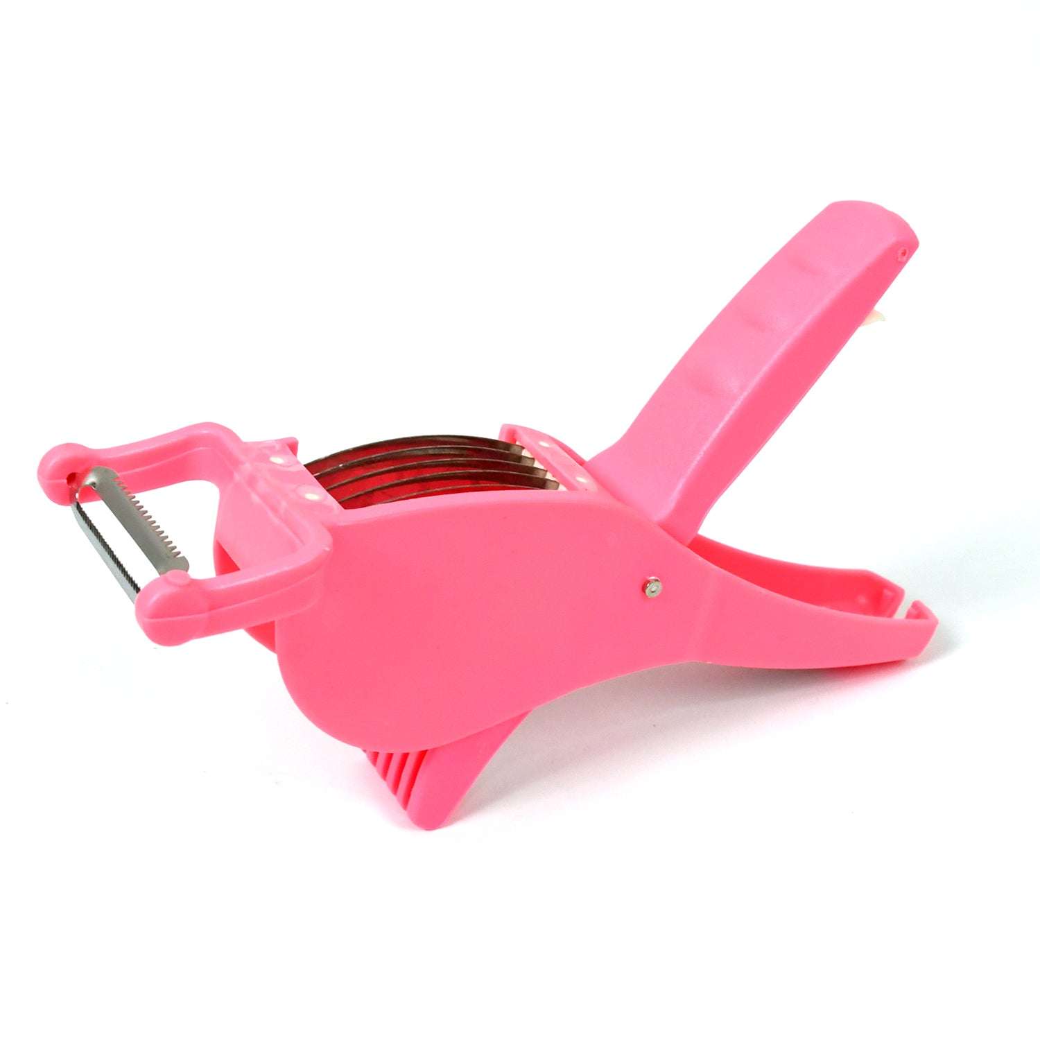Plastic 2 In 1 Vegetable  Fruit Multi Cutter 5 Blade Vegetable Cutter With Peeler (1 Pc  Multicolor) - LootFaat