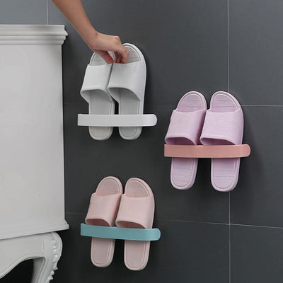 Bathroom Towel Slipper Hanging Rack Self Adhesive Wall Mounted (1 Pc) - second image
