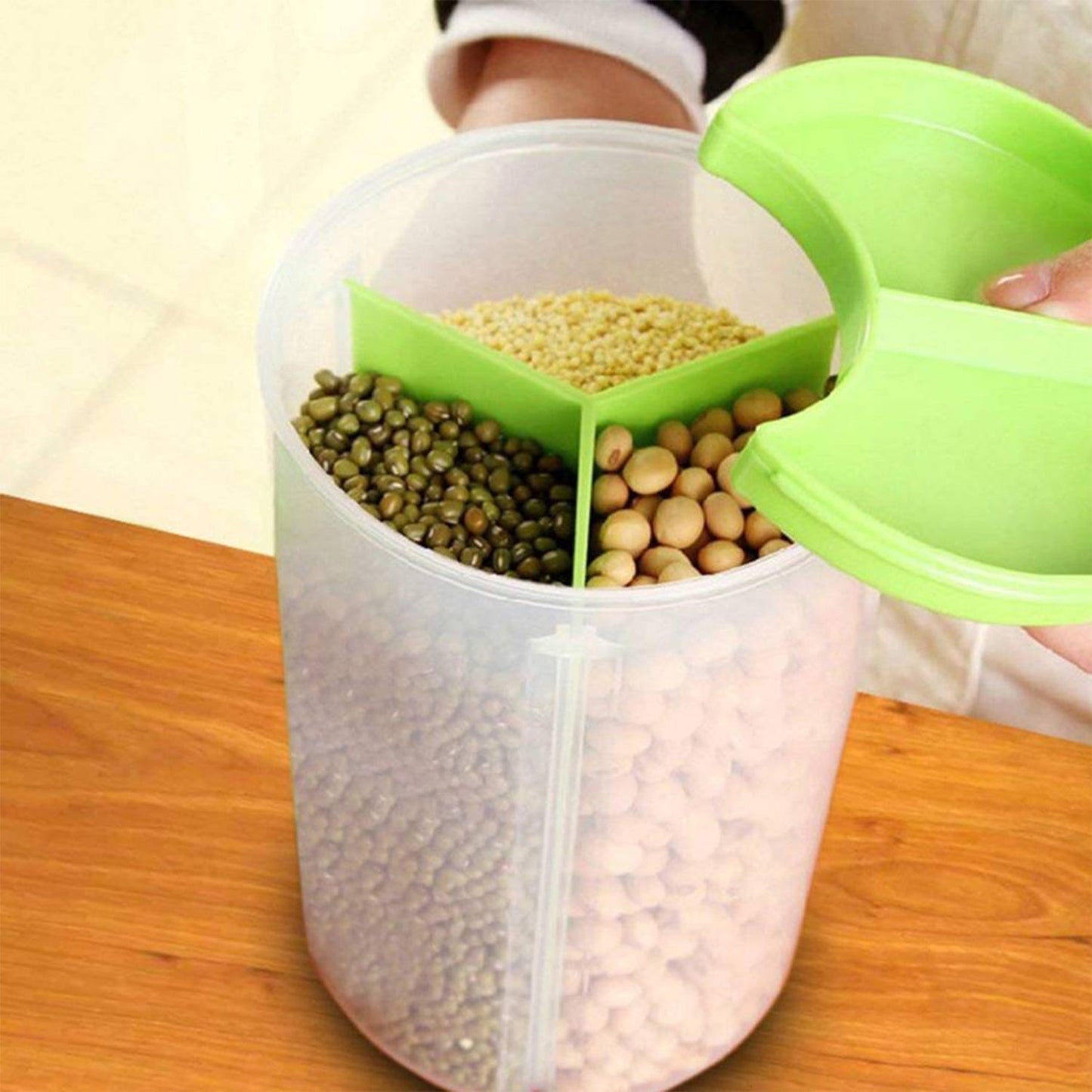 3 In 1 Transparent Air Tight Storage Dispenser Container (With Color Box) - LootFaat
