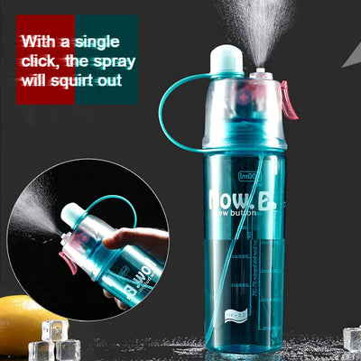 Plastic 2 In 1 Mist Spray Water Bottle (Multicolor  400 Ml  1 Pc) - second image