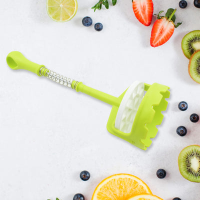 5768 Multi Functional One-handed Plastic Manual Mashed Potatoes Masher Mash Sweet Potato Masher With Comfort Grip And Stainless-steel Spring Design For Nonstick Pans (1 Pc) - second image