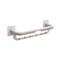 1515 Wall Mounted Double Bar Towel Holder With Hooks  Multifunctional Adjustable Towels Rack For Kitchenbathroom  Folding Towel Shelf