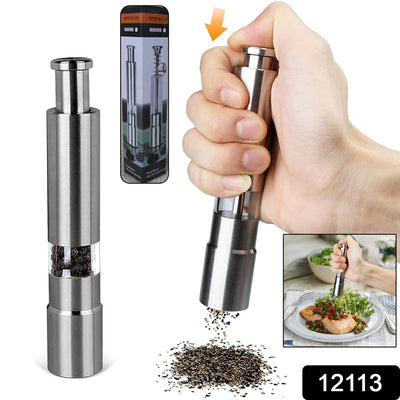 Thumb Press Stainless Steel Salt & Pepper Grinder