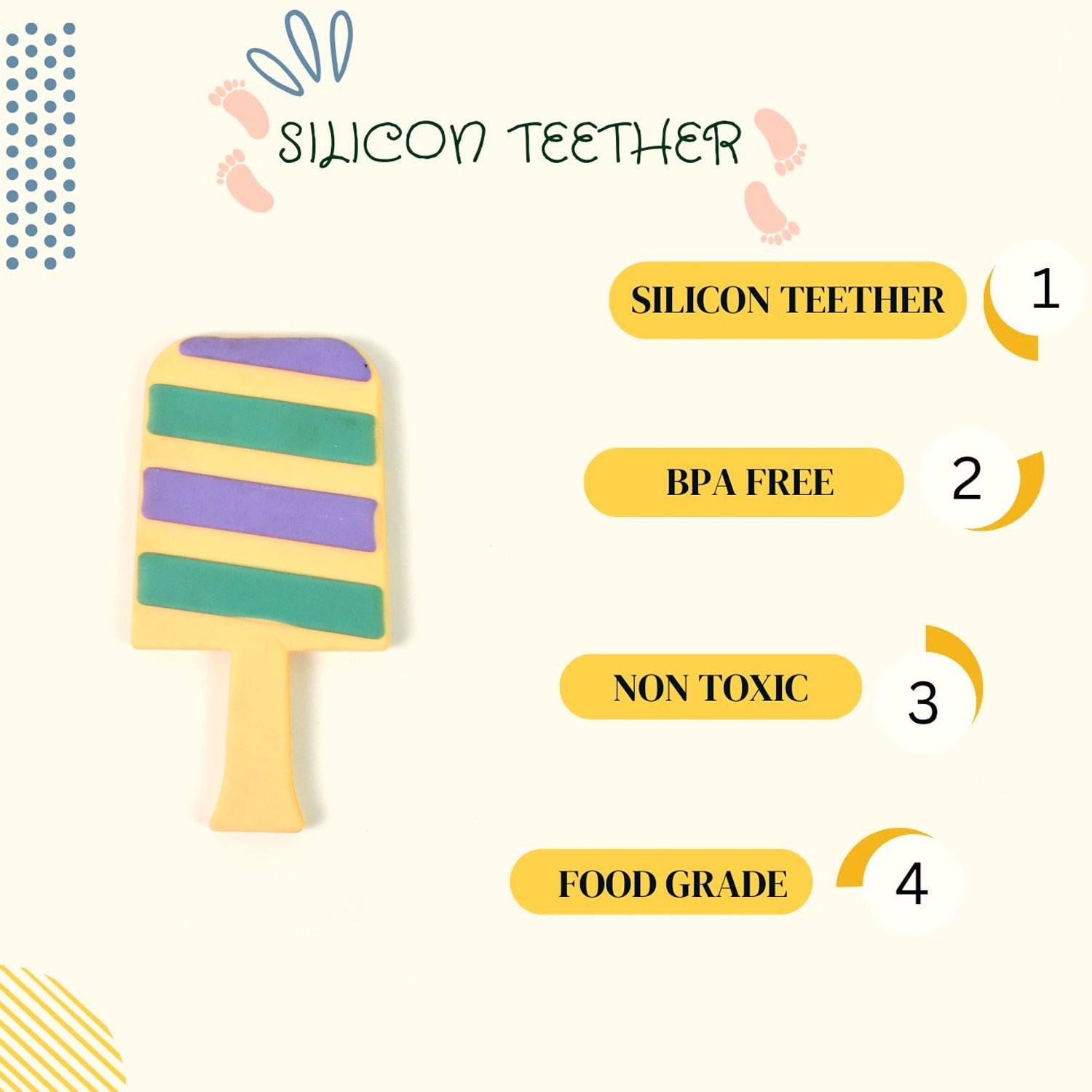 Silicone Candy Shape Teether For Baby (1 Pc) - LootFaat