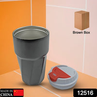 Stainless Steel Vacuum Insulated Travel Mug Car Coffee Mug With Lid Reusable Thermal Cup For Coffee Car Travel Beach Camping Hiking Hunting Fishing Drinks Coffee Tea Mug Outdoor Home Office (1 Pc) - LootFaat
