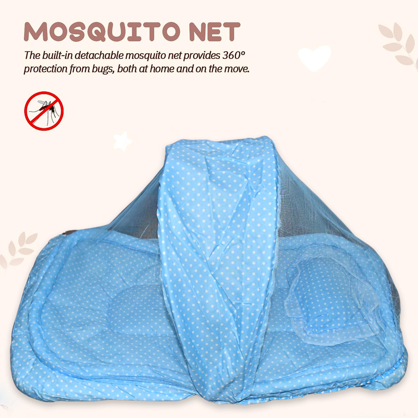 Baby Play Gym & Sleeping Mat with Mosquito Net & Hanging Toys