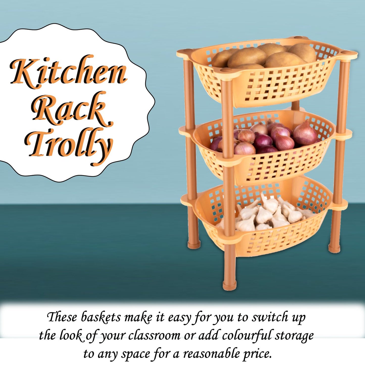 Multipurpose Plastic Storage Rack Organiser - 3 Pcs - LootFaat