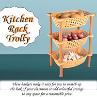 Multipurpose Plastic Storage Rack Organiser - 3 Pcs - LootFaat