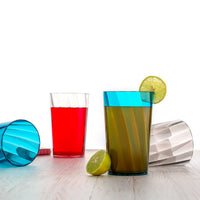 Lifestyle view of 2353 Premium Juice And Water Glasses Set Of 6 Transparent 300ml Dri... in use
