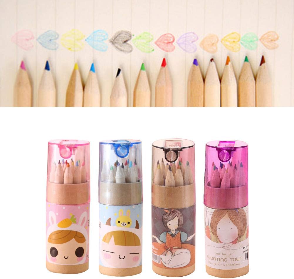 12 Colouring Pencils Kids Set Pencils Sharpener Mini Drawing Colored Pencils With Sharpener Kawaii Manual Pencil Cutter Coloring Pencil Accessory School Supplies For Kid Artists Writing Sketching - LootFaat