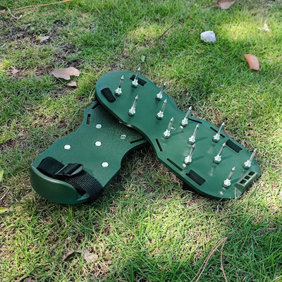 Lawn Aerator Sandals Garden Grass Aerator Spiked Sandals Green Studded Shoes For Yard Patio Garden Excavation - second image