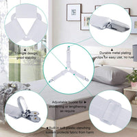 Adjustable Triangle Elastic Suspenders Gripper Holder Straps Clip For Bed Sheets (4 Pc) - LootFaat