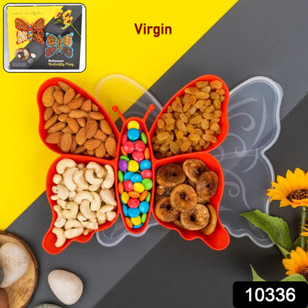 5 Compartment Multipurpose Butterfly Plastic Tray (1 Pc) - LootFaat
