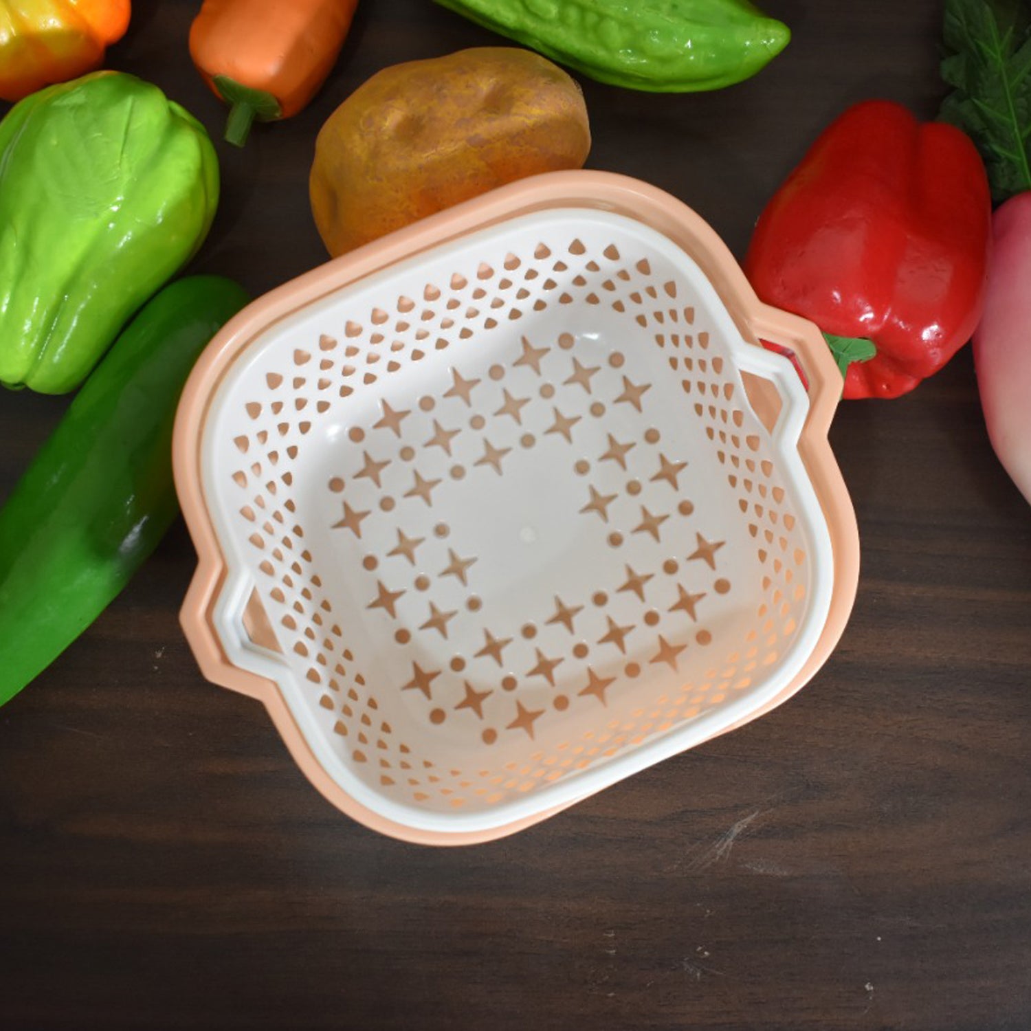 Close up of 2785 2 In 1 Basket Strainer To Rinse Various Types Of Items Like Fr... features and build quality