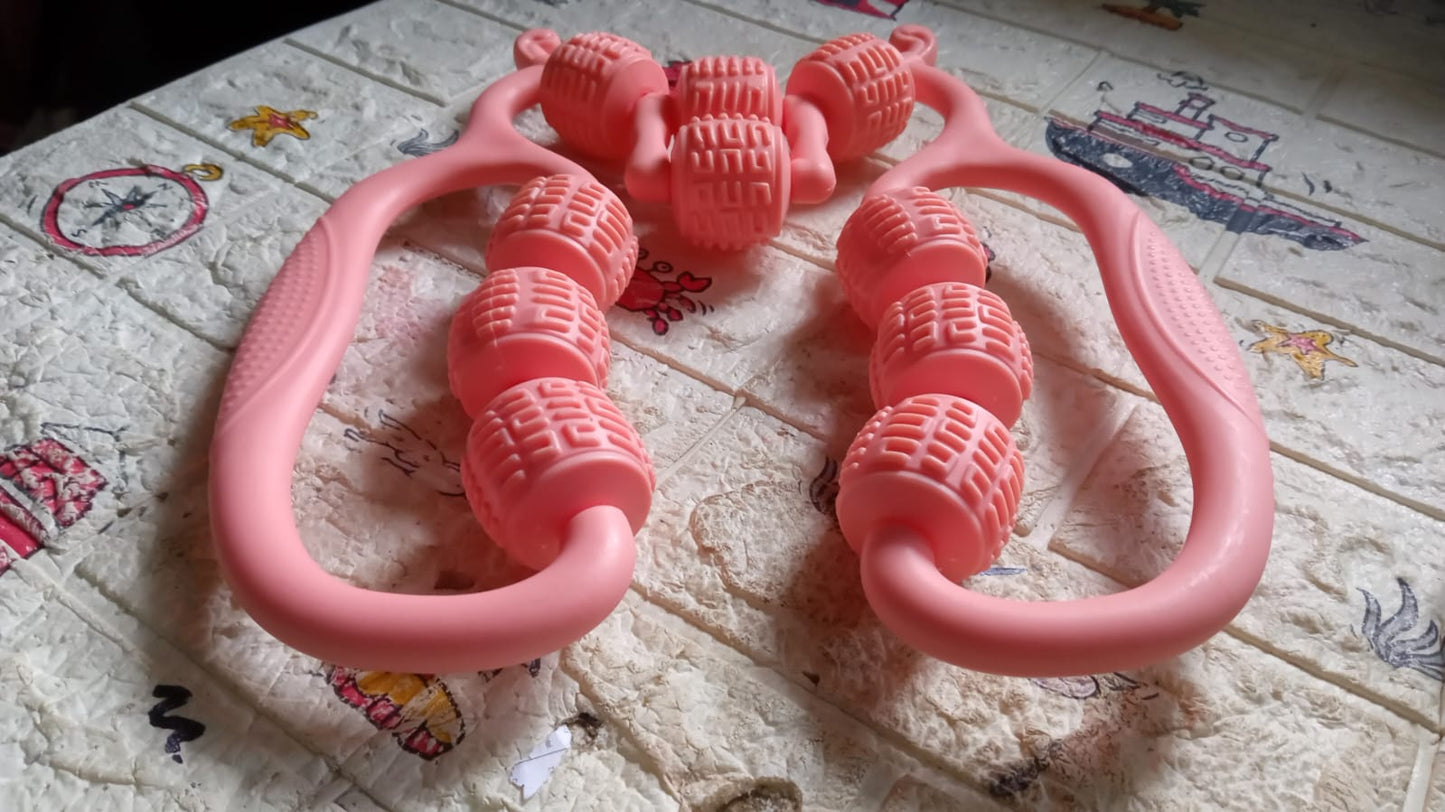 Muscle Massage Roller 10 Wheels Relieve Soreness Leg Muscle Roller Fitness Roller Muscle Relaxer Massage Roller Ring Clip All Round Massaging Uniform Force Elastic Pp Drop Shaped For Home Use (1 Pc) - LootFaat