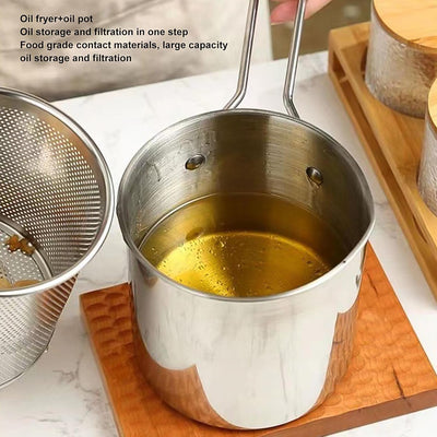 Small Deep Frying Pot With Strainer Basket (2 Pc Set) - second image