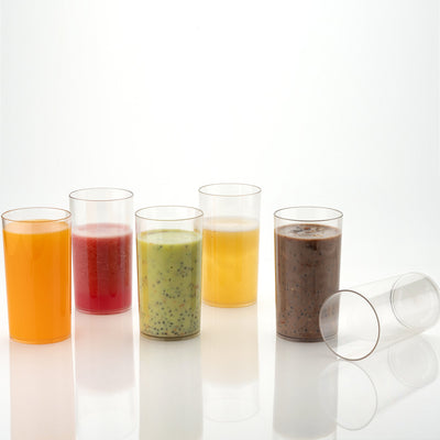 Heavy Unbreakable Stylish Plastic Clear Look Fully Transparent Glasses Set 330ml (6pcs) - second image