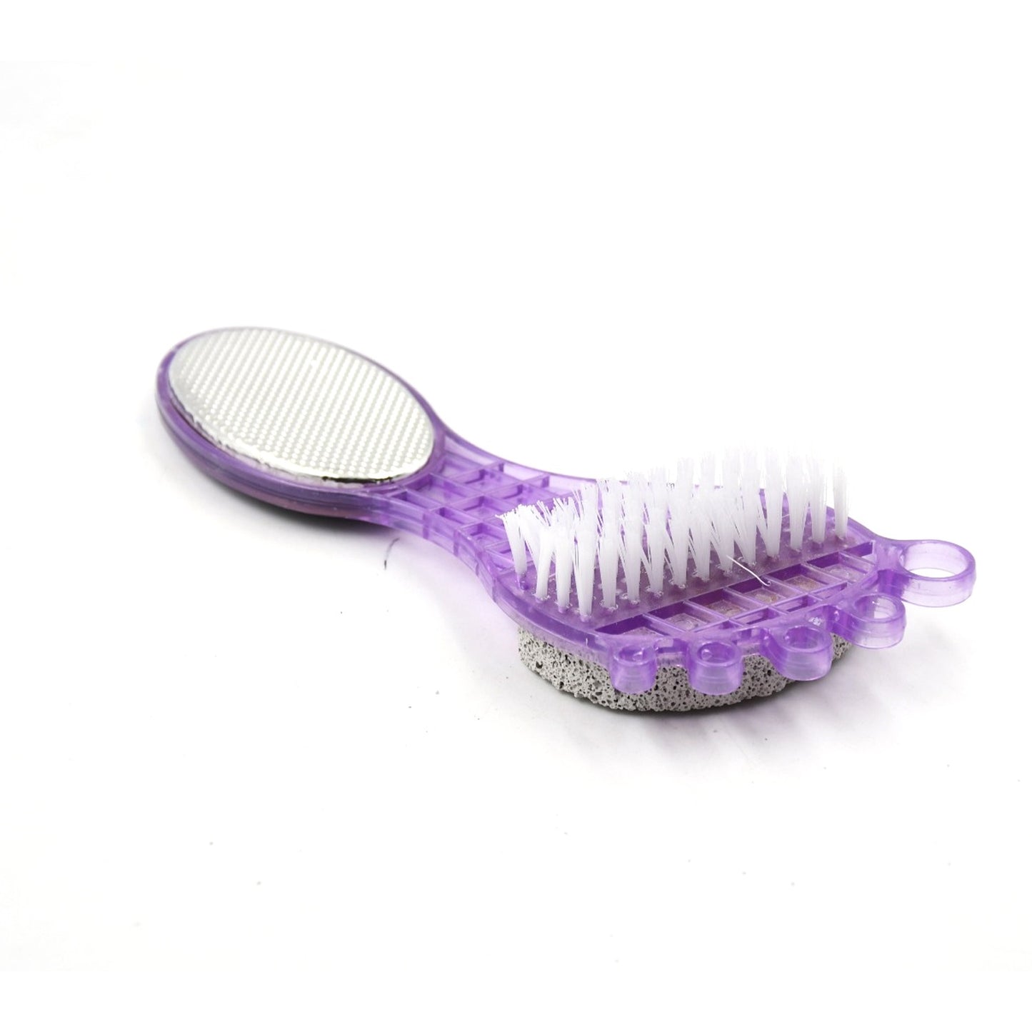 4 In 1 Pedicure Tool For Rough  Dry Feet Dual-sided With Pumice Stone Soft Brush Steel Scrubber  Emery File Softens Hard Foot Corns  Calluses Cleanses  Smoothens Dull Feet - LootFaat