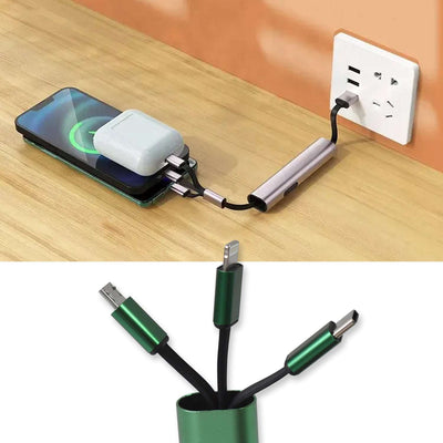 Charging Cable 3 In 1 Extendable Data Transmit  Charging Cable (1 Pc) - second image