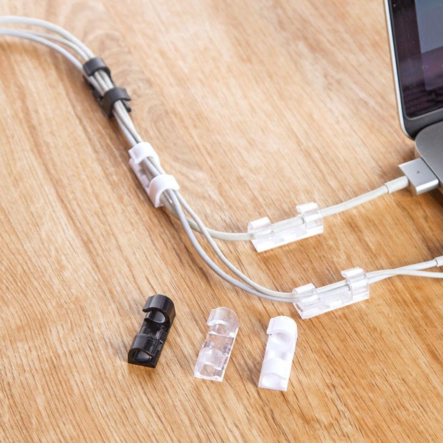 Self Adhesive Cable Clips Wire Manage Holder Sticky Mount-round Plastic Cable Cord - LootFaat