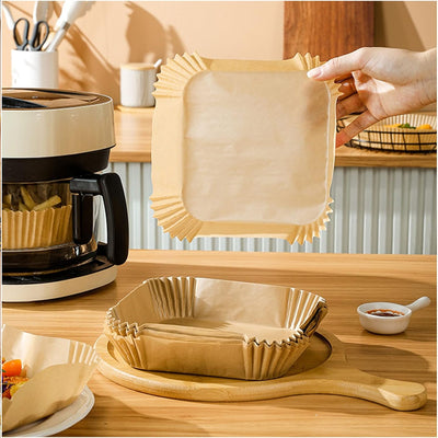 Square Air Fryer Disposable Paper Liner  (50 Pcs Set  160mmx45mm) - second image