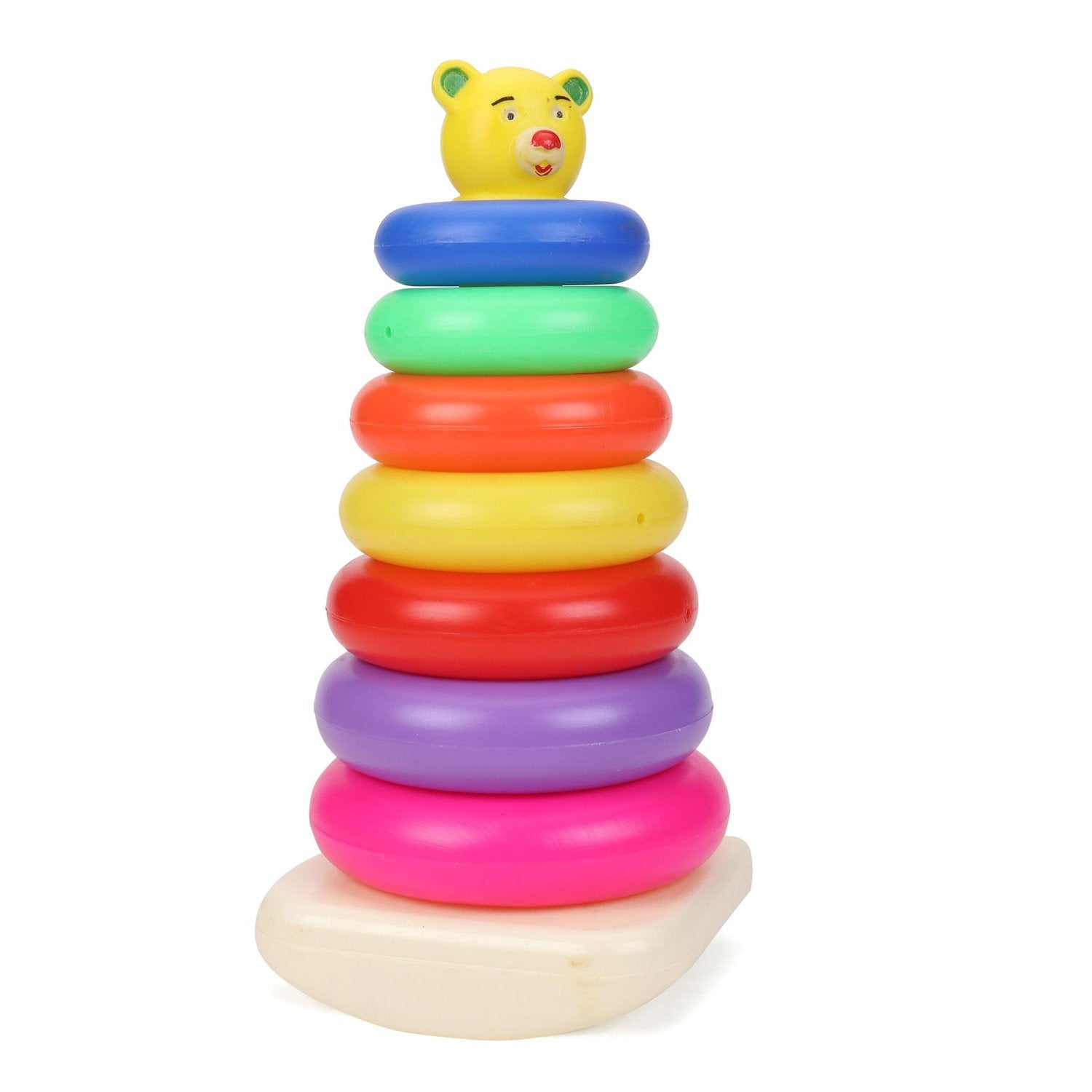 Plastic Baby Kids Teddy Stacking Ring Jumbo Stack Up Educational Toy 7pc - LootFaat