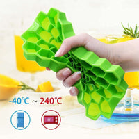 Flexible Silicone Honeycomb Design 37 Cavity Ice Cube Moulds Trays Small Cubes For Whiskey Tray For Fridge (Multicolor) - LootFaat