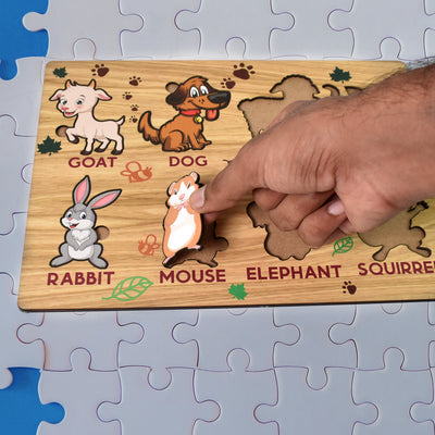 Wooden Animal Puzzle for Toddlers - Educational Learning Board - second image