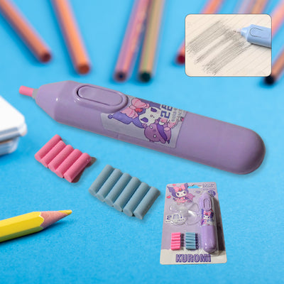 Electric Eraser Kit Automatic Pencil Eraser Battery Operated With 10 Eraser Refills Suitable For Use With Graphite Pencils Drawing Painting Sketching Drafting Supplies Stationery Child Gifts (Battery Not Included)
