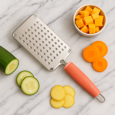 Supermom Stainless Steel Multipurpose Vegetable And Cheese Grater With Soft Grip Handle (1 Pc) - second image