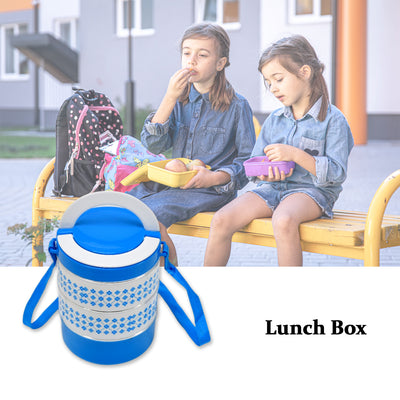 2493 3 Layer Adjustable Insulated Tiffin Set Of 1 Blue 3 Containers Lunch Box - second image