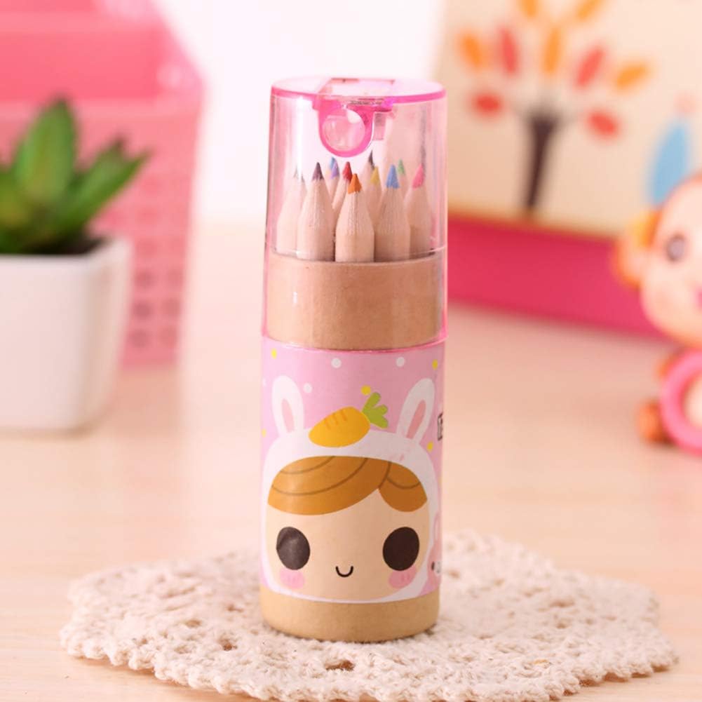 12 Colouring Pencils Kids Set Pencils Sharpener Mini Drawing Colored Pencils With Sharpener Kawaii Manual Pencil Cutter Coloring Pencil Accessory School Supplies For Kid Artists Writing Sketching - LootFaat
