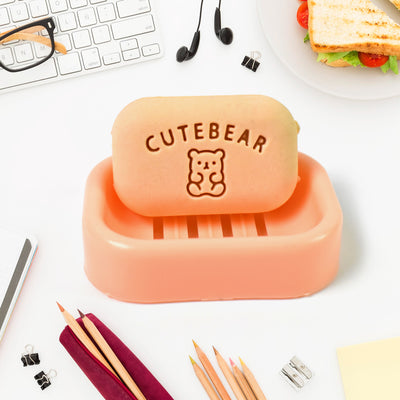 Cute Soap Shaped Erasers With Plastic Case (1 Pc  With Case) - second image