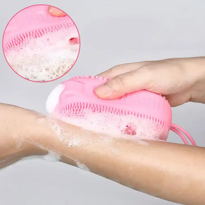 Silicone Bath Brush - Double Sided Body Scrubber for Deep Cleansing & Exfoliating