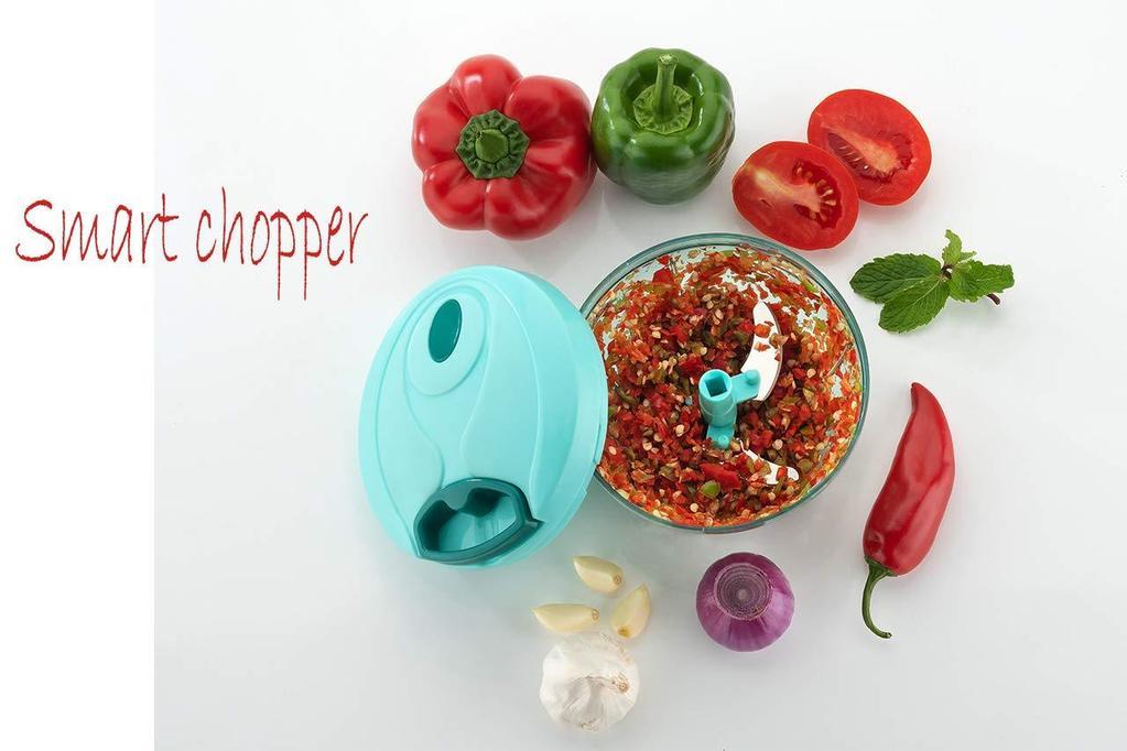 Manual Stainless Steel Blades Compact Hand Held Vegetable Chopperslicer (Brown Package Box) - LootFaat
