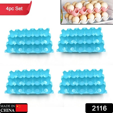 15 Cavity Plastic Egg Tray Egg Trays For Storage With 15 Eggs Holder (4 Pc Set) - LootFaat