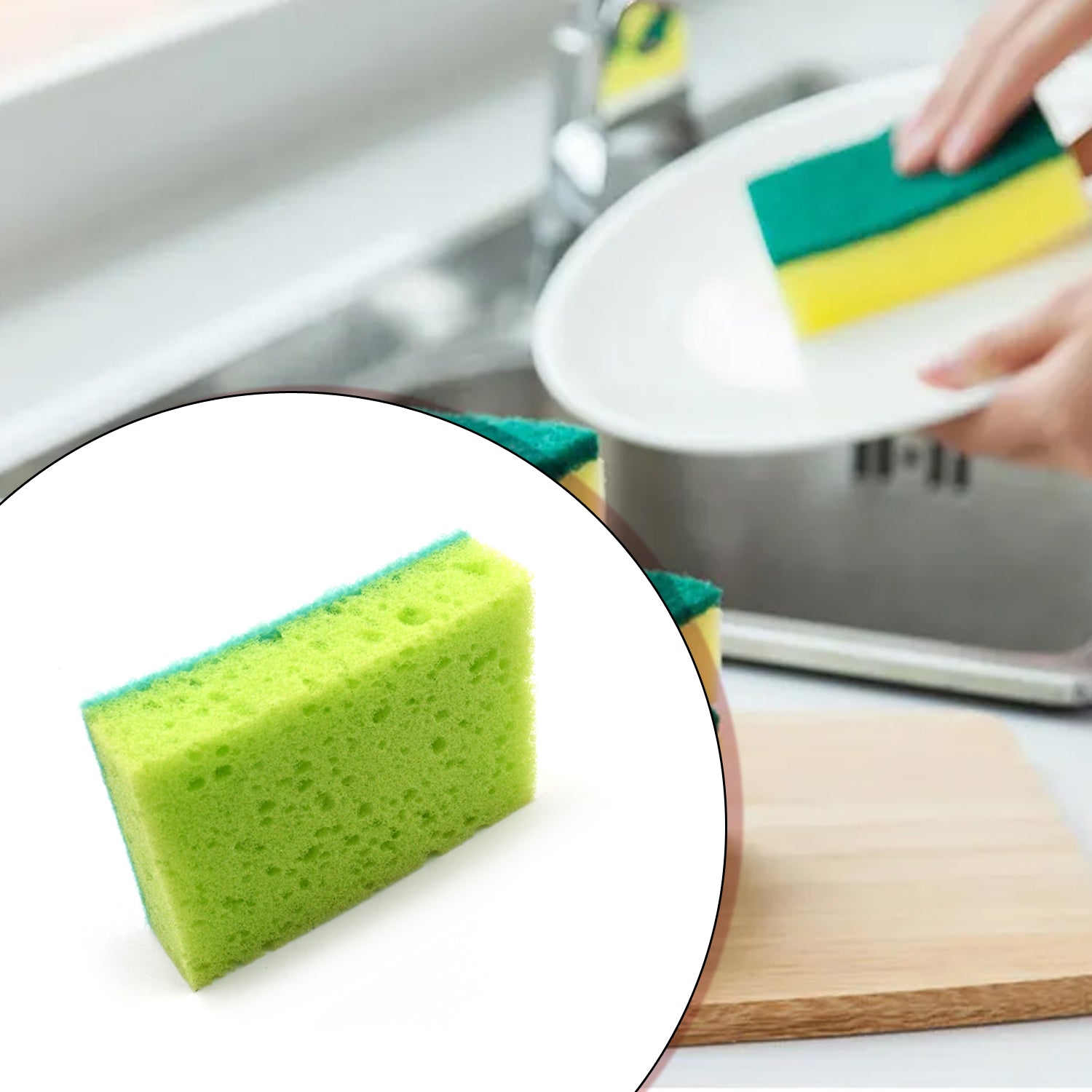 Multi-purpose Medium 2 In 1 Color Scratch Scrub Sponges Sponge Wear Resistance Dish Washing Tool High Friction Resistance Furniture For Refrigerator Sofa For Kitchen Household (1 Pc) - LootFaat