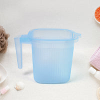 Plastic Transparent Bathroom Water Mug (4 Pc  Mix Colour  1000 Ml)