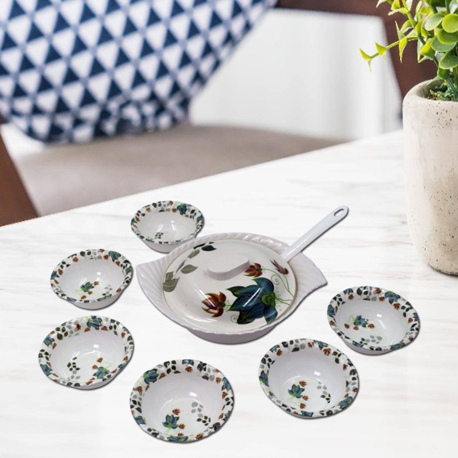 9 Pc Pudding Set Used As A Cutlery Set For Serving Food Purposes And Sweet Dishes And All In All Kinds Of Household And Official Places Etc. - LootFaat