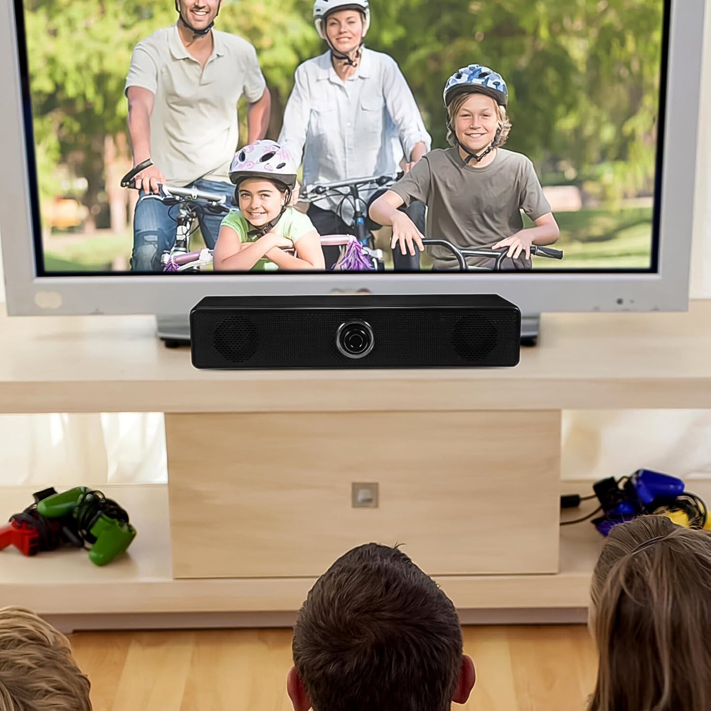 USB Powered Computer Speaker - Wired Soundbar for PC, Laptop - Plug & Play