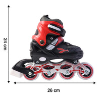 Professional Adjustable Inline Skates (Medium) - PU Wheels, Aluminum Frame & Triple Safety Closure for Kids & Adults