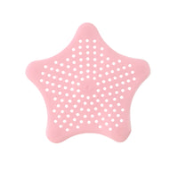 Baby Pink Silicone Star Shaped Sink Filter Bathroom Hair Catcher Drain Strainers For Basin